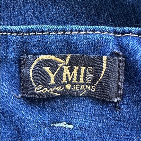 YMI, SLIM-HER JEANS. DARK BLUE DENIM, MID-RISE, 3-BUTTON STYLE. SIZE 13 - Picture 6 of 7